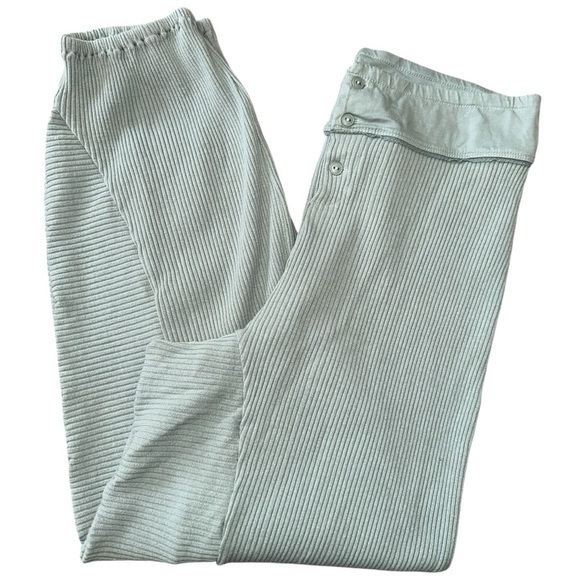 Free People Intimately Women’s M Light Green Most Wanted Button Front Joggers - Picture 1 of 9